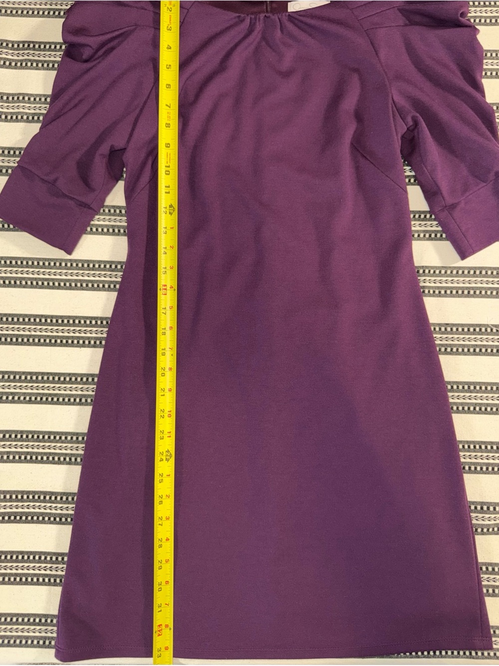 Jessica Simpson Plum Puff Sleeve Midi Dress, Size 6 - Picture 12 of 15
